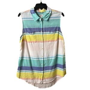 Merona Lightweight Sleeveless Top Size L in Pastel Colors